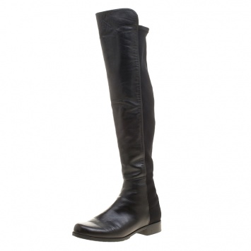 Pre Owned Stuart Weitzman Black Leather The Reserve Knee High Boots Size 38