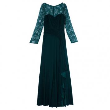 مملوكة مسبقًا Tadashi Shoji Lace Pleated Gown L
