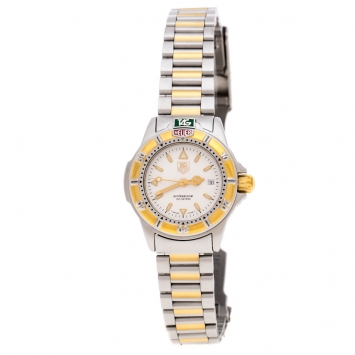 Pre Owned Tag Heuer Silver Gold-Plated Stainless Steel Professional WF1420-O Women's Wristwatch 26 MM