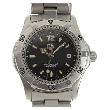 Pre Owned Tag Heuer Black Stainless Steel Professional WK1310 Women's Wristwatch 28.5 MM