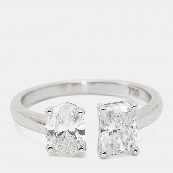 Pre Owned Diamond edit 18k White Gold Lab Grown Diamond 1.68 cts Ring Size 54
