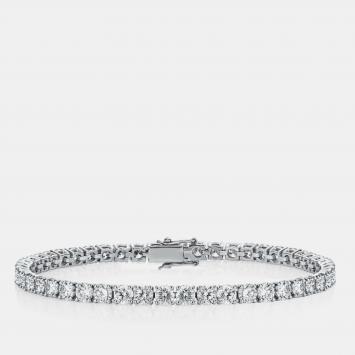 Pre Owned 8.00 cts Round 18k White Gold Stunning Lab Grown Diamond Tennis Bracelet