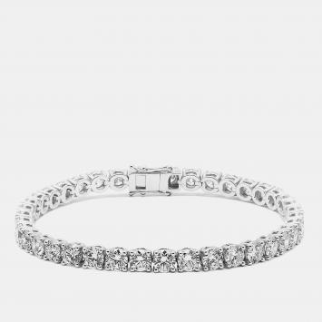 Pre Owned 9.5 cts Round Brilliant Lab Grown Diamonds Sterling Silver 925 Tennis Bracelet