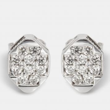 Pre Owned 18k White Gold  Earring