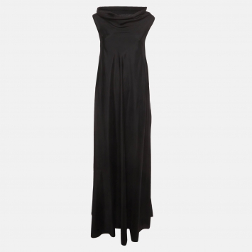 Pre Owned The Row Black Silk Cowl Neck Sleevless Maxi Dress XS