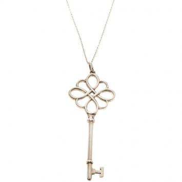 Pre Owned Tiffany & Co. Key Knot Silver Pendant Necklace