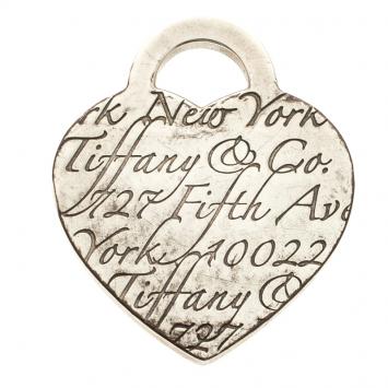 Pre Owned Tiffany & Co. Fifth Avenue New York Note Heart Silver Pendant Charm 
