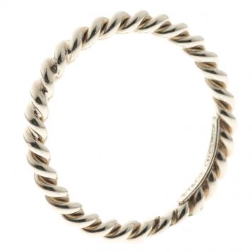 Pre Owned Tiffany & Co. Twist Silver Narrow Band Ring Size 55