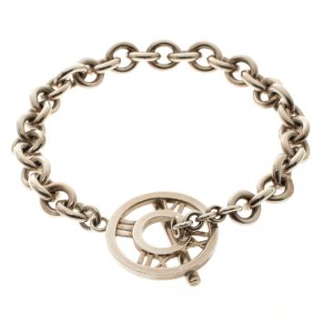 Pre Owned Tiffany & Co Atlas Silver Chain Link Toggle Bracelet 
