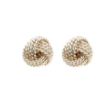 Pre Owned Tiffany & Co. Tiffany Twist Knot Silver Stud Earrings 