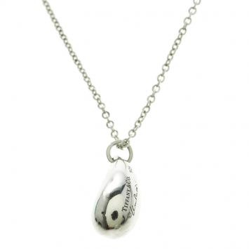 Pre Owned Tiffany Elsa Peretti Teardrop Silver Pendant Chain Necklace