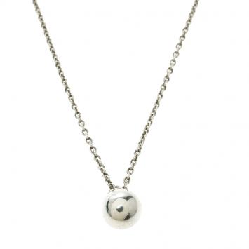 Pre Owned Tiffany Hardwear Silver Ball Pendant Necklace S