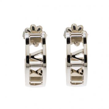 مملوكة مسبقًا Tiffany & Co. Atlas Silver Hoop Earrings