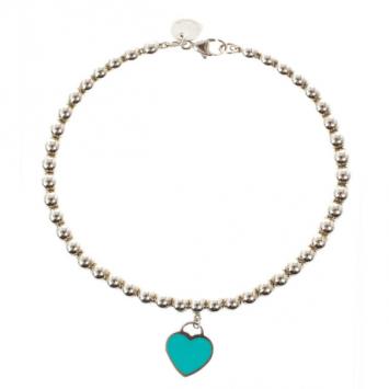 Pre Owned Tiffany & Co. Return To Tiffany Silver Beat Bracelet 17CM