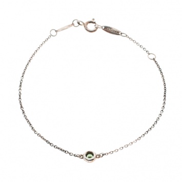 Pre Owned Tiffany & Co. Elsa Peretti Color By The Yard Tsavorite Garnet Silver Bracelet