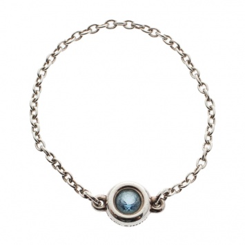 Pre Owned Tiffany & Co. Elsa Peretti Color by the Yard Aquamarine Silver Ring Size 58