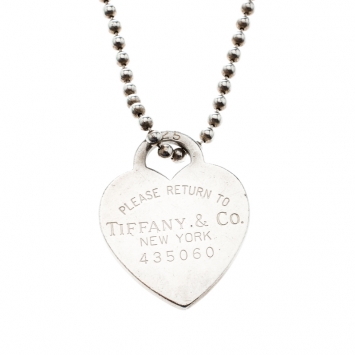 Pre Owned Tiffany & Co. Return To Tiffany Heart Tag Silver Pendant Necklace