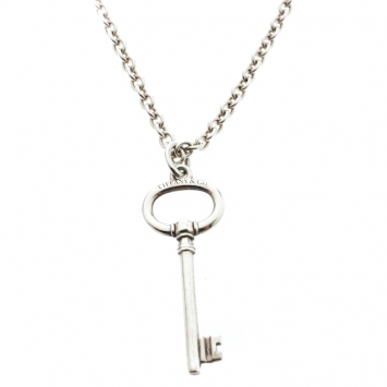 Pre Owned Tiffany & Co. Key Silver Pendant Necklace