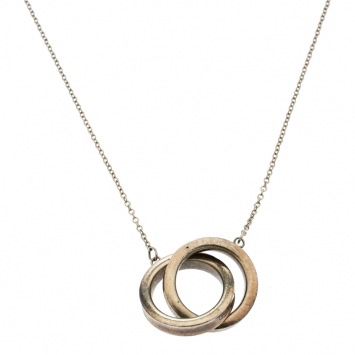 Pre Owned Tiffany & Co. 1837 Interlocking Circles Silver Pendant Necklace