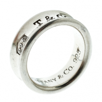 Pre Owned Tiffany & Co. 1837 Silver Band Ring Size 52