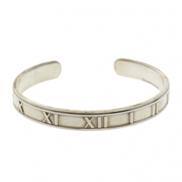 Pre Owned Tiffany & Co. Vintage Atlas Silver Open Cuff Bracelet 15 cm