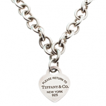 Pre Owned Tiffany & Co. Return to Tiffany Heart Tag Silver Necklace