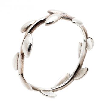 Pre Owned Tiffany & Co. Paloma Picasso Olive Leaf Band Ring Size 52