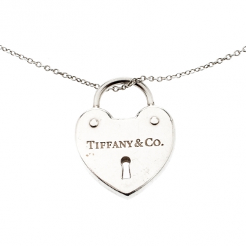 Pre Owned Tiffany & Co. Return to Tiffany Heart Lock Silver Pendant 