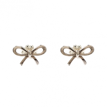 Pre Owned Tiffany & Co. Bow Silver Stud Earrings