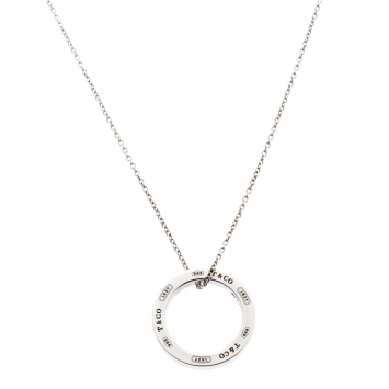 Pre Owned Tiffany & Co. 1837 Circle Silver Pendant Necklace
