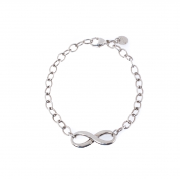 Pre Owned Tiffany & Co. Infinity Silver Chain Link Bracelet