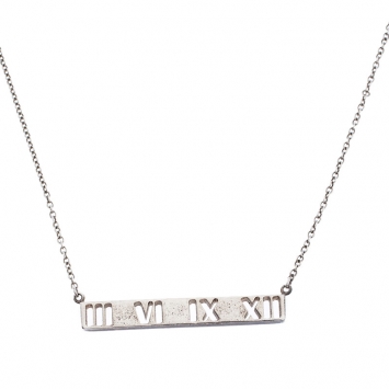مملوكة مسبقًا  Tiffany & Co. Atlas Bar Silver Pendant Necklace
