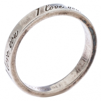 Pre Owned Tiffany & Co. Sterling Silver I Love You Band Ring Size 48