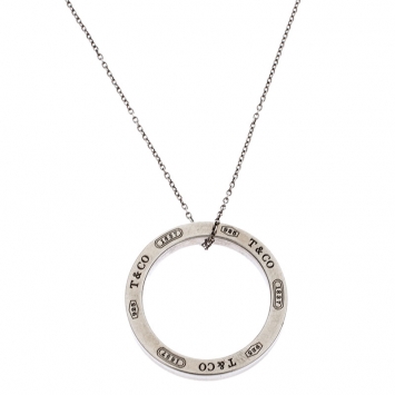 Pre Owned Tiffany & Co. Tiffany 1837 Silver Circle Pendant Necklace