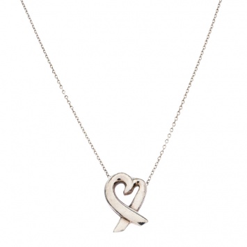 Pre Owned Tiffany & Co. Paloma Picasso Loving Heart Silver Pendant Necklace
