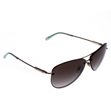 Pre Owned Tiffany & Co. Rose Gold Tone/ Green Gradient TF 3039-B Aviators Sunglasses