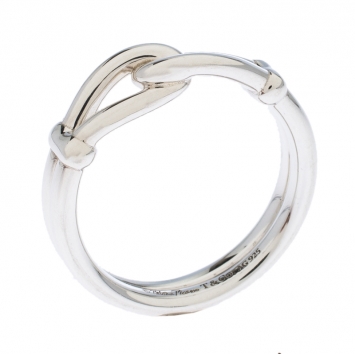 Pre Owned Tiffany & Co. Paloma Picasso Silver Knot Ring Size 67