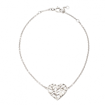 Pre Owned Tiffany & Co. Paloma Picasso Olive Leaf Heart Silver Bracelet