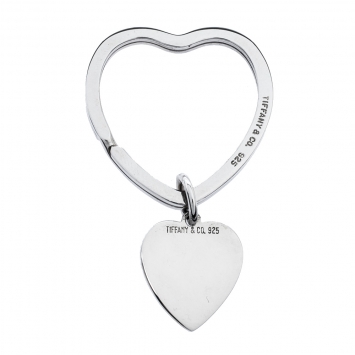 Pre Owned Tiffany & Co. Heart Tag Silver Key Ring