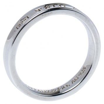 Pre Owned Tiffany & Co. Tiffany 1837 Silver Narrow Ring Size 61