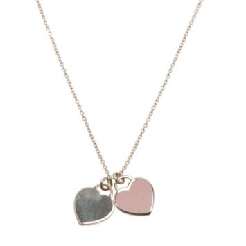 Pre Owned Tiffany & Co. Return to Tiffany Mini Double Heart Tag Pendant