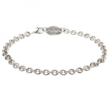 Pre Owned Tiffany & Co. Return to Tiffany Silver Oval Tag Necklace