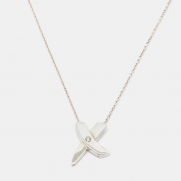 Pre Owned Tiffany & Co. Paloma Picasso Graffiti X Silver Pendant Necklace