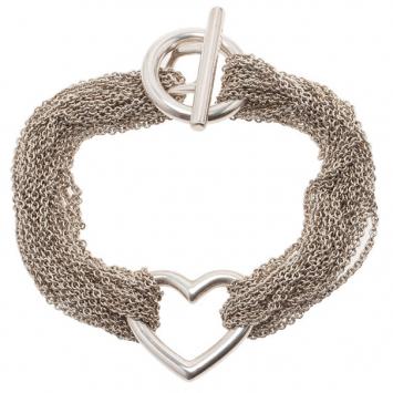 مملوكة مسبقًا Tiffany & Co. Ten Chain Heart Bracelet 19CM