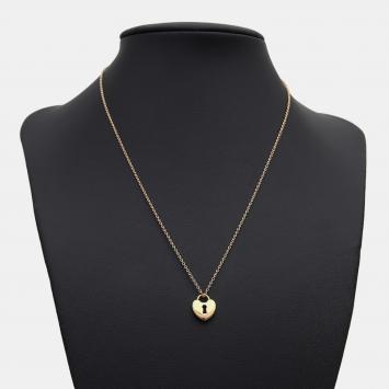 Pre Owned Tiffany & Co. 18K Yellow Gold Heart Lock Necklace