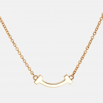 Pre Owned Tiffany & Co. T Smile Mini 18k Rose Gold Necklace