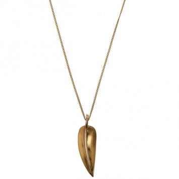 Pre Owned Tiffany & Co. Vintage Angela Cummings Leaf 18K Yellow Gold Pendant Necklace