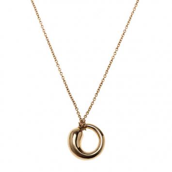 Pre Owned Tiffany & Co. Elsa Peretti Eternal Circle 18K Yellow Gold Pendant Necklace
