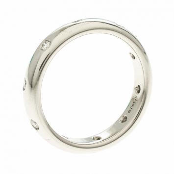 Pre Owned Tiffany & Co. Etoile Diamond & Platinum Band Ring Size 56