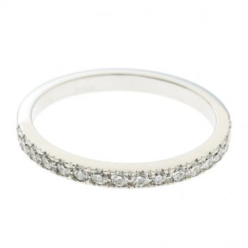 Pre Owned Tiffany & Co. Soleste Diamond Platinum Half Eternity Wedding Band Ring Size 54
